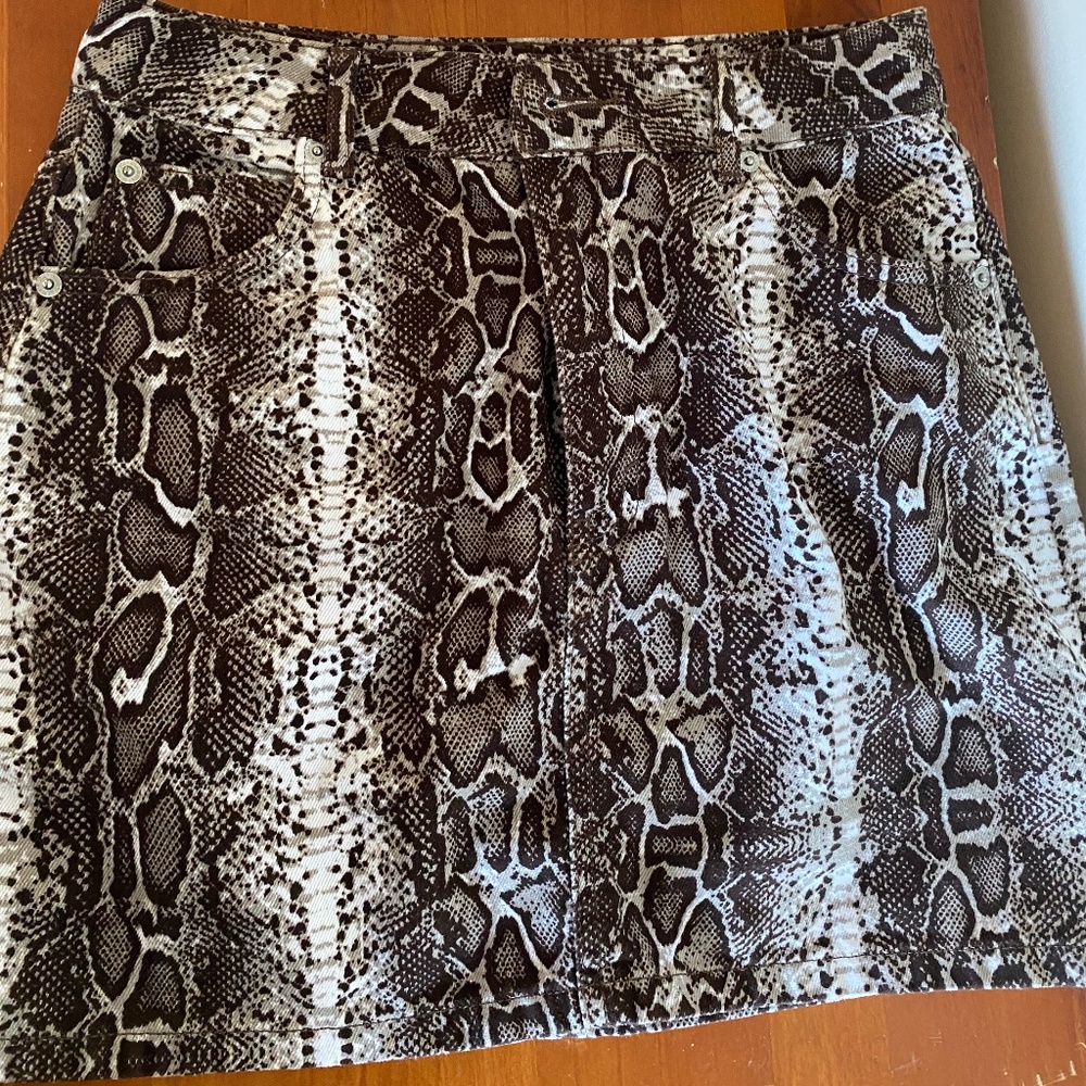 Topshop jean snakeskin mini